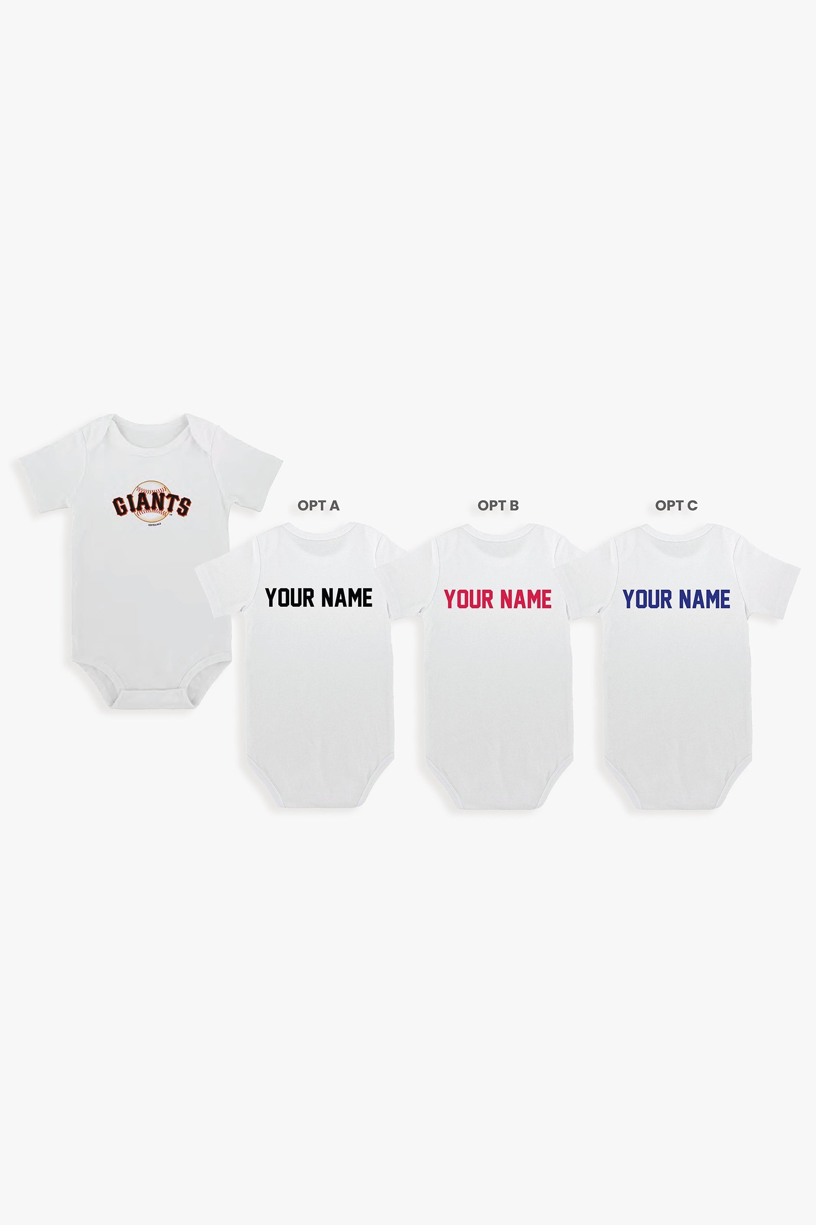 Gertex Customizable MLB Baby Bodysuit in White (6-9 Months)