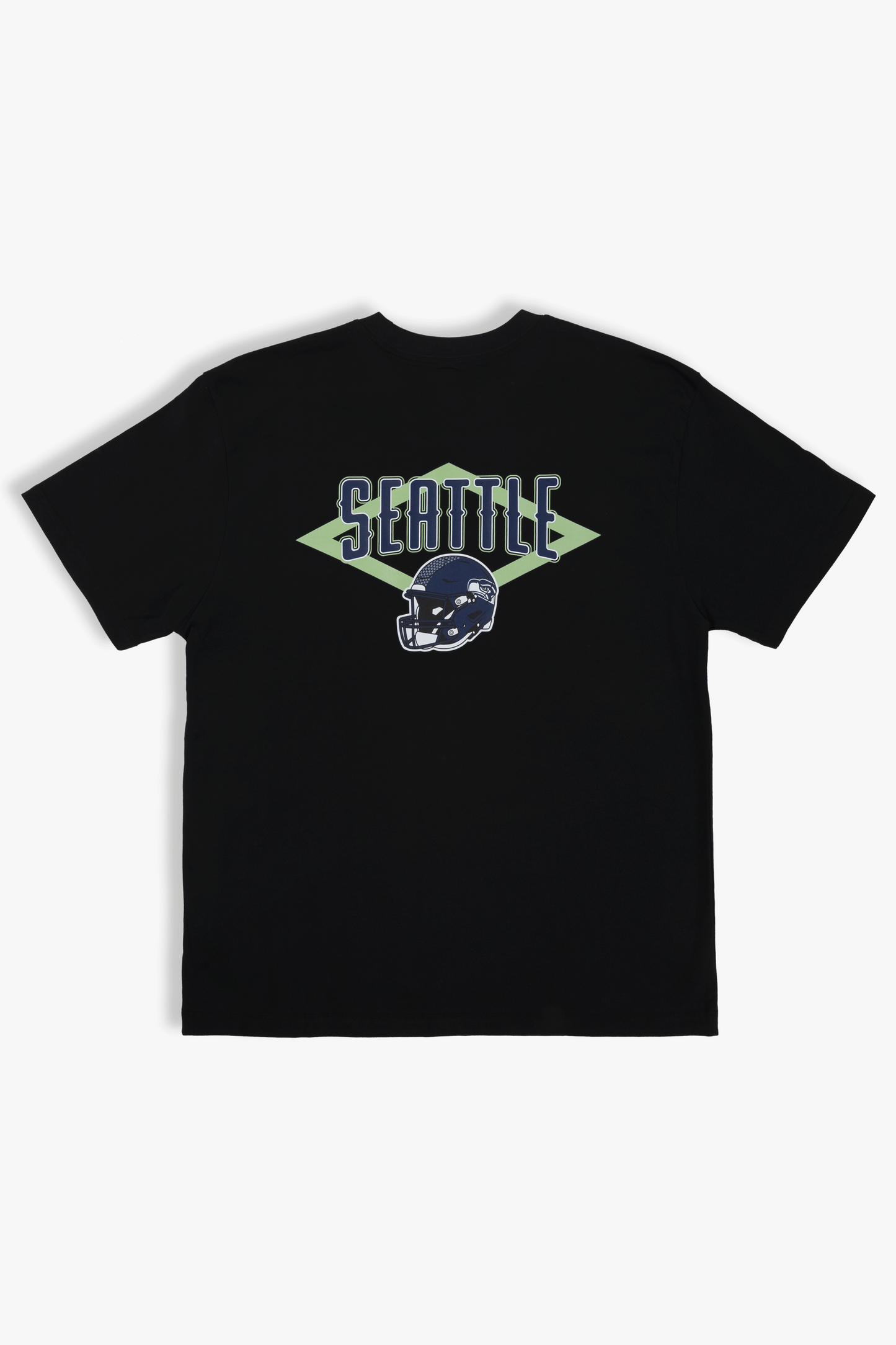 NFL Soft Cloud T-Shirt for Adults with Team Helmet, Front and Back, Black 100% Cotton, Relaxed Boxy Fit, XS-XXL
