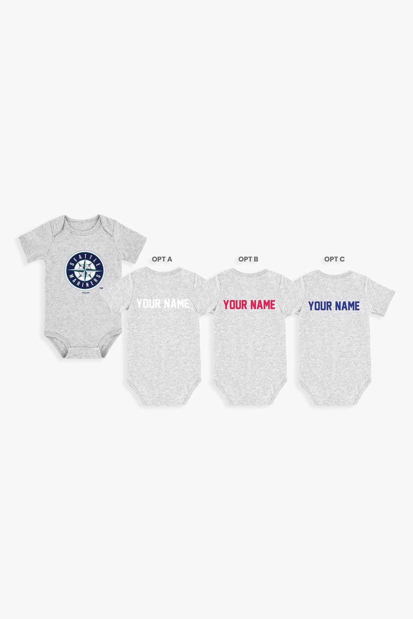 Gertex Customizable MLB Baby Onesie Bodysuit in Grey (18-24 Months)