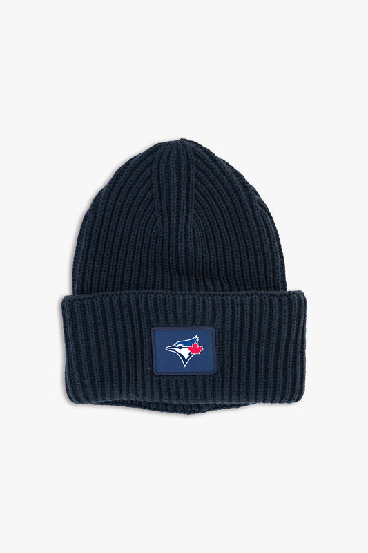MLB Toronto Blue Jays Adult Navy Oversized Triple Cuff Toque Beanie with Printed Logo