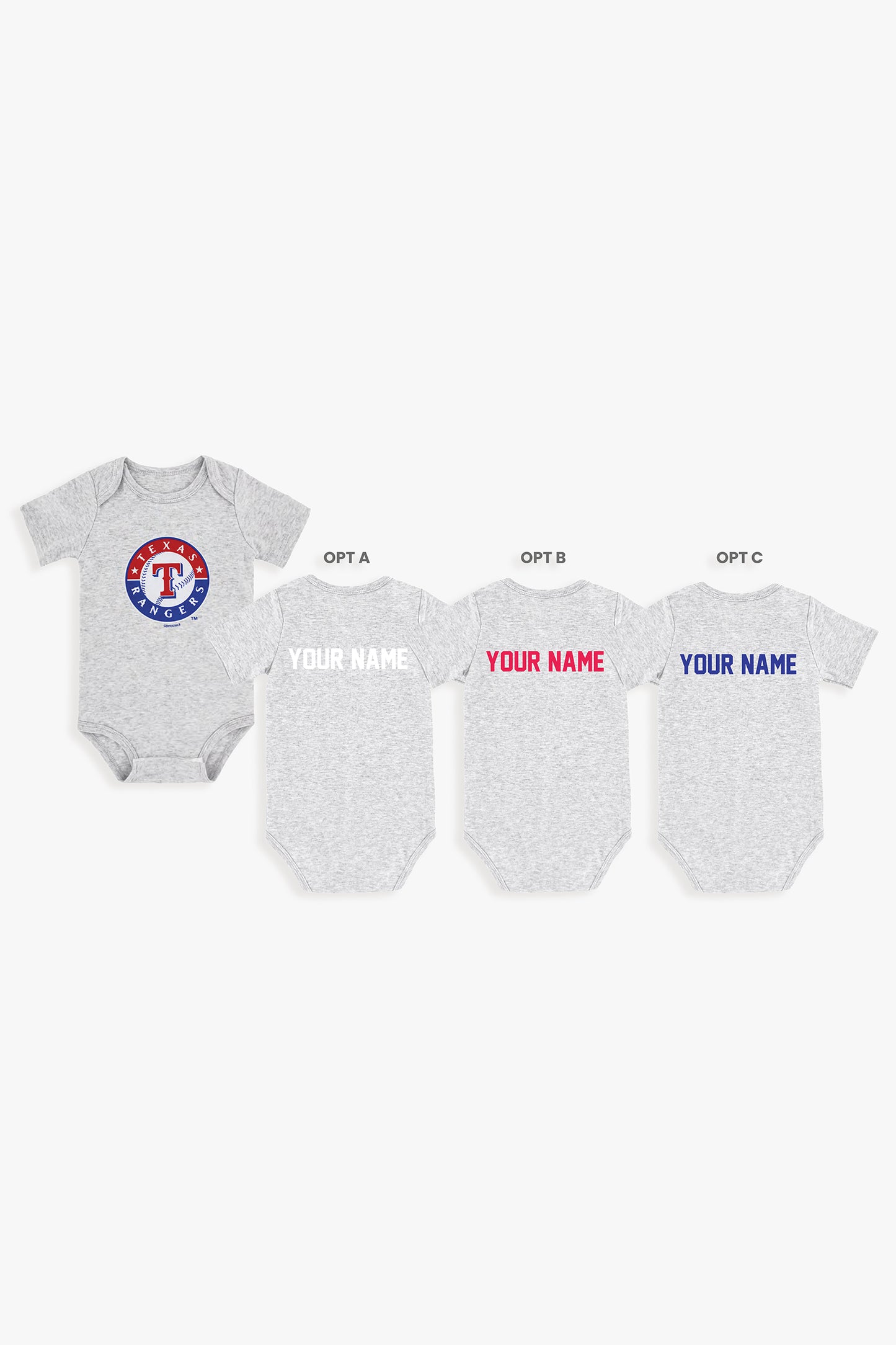 Gertex Customizable MLB Baby Onesie Bodysuit in Grey (0-3 Months)