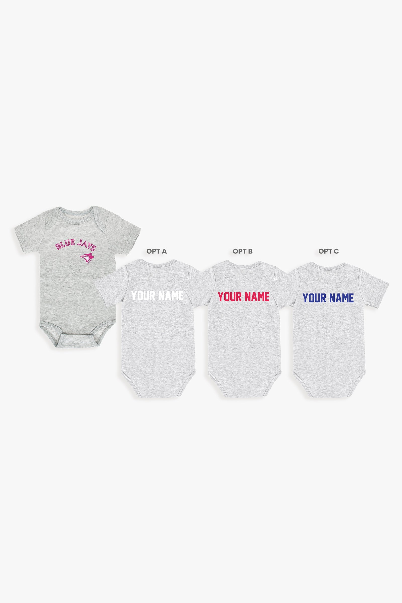 Gertex Customizable MLB Baby Onesie Bodysuit in Grey (3-6 Months)