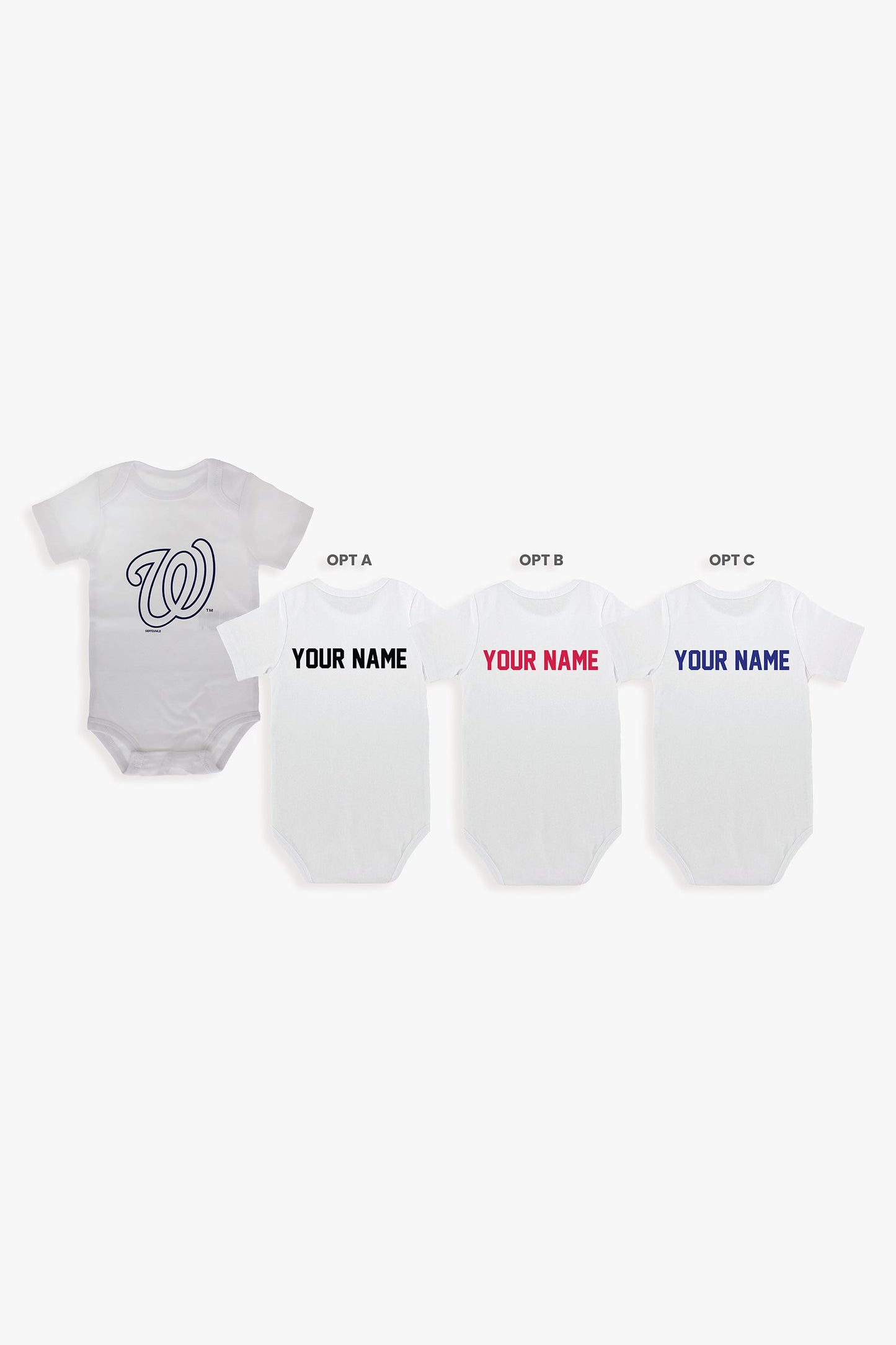 Gertex Customizable MLB Baby Bodysuit in White (9-12 Months)