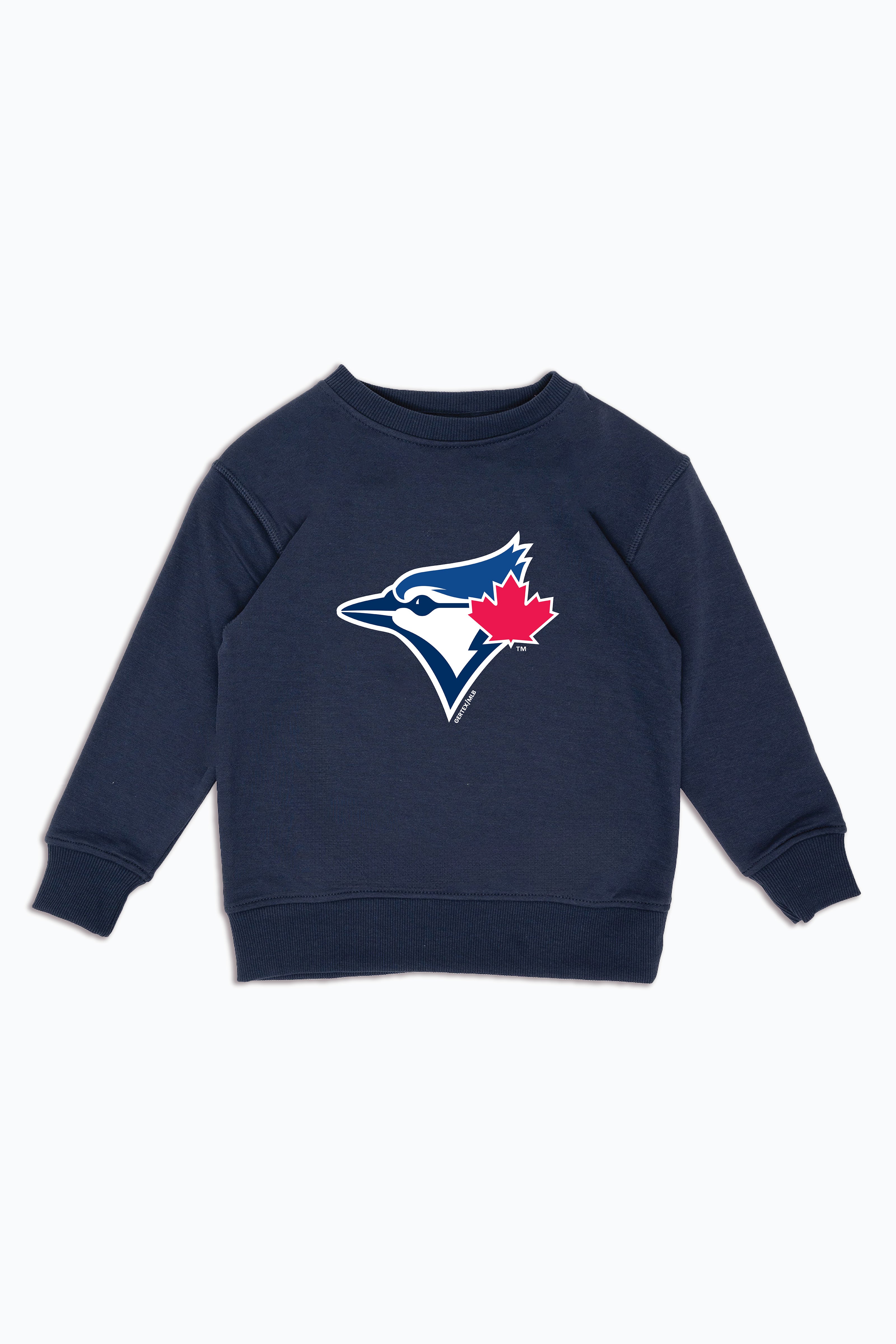 MLB Toronto Blue Jays Logo Navy Crewneck Sweatshirt for Kids, Youth Fleece Pullover | Licensed Fan Apparel for Junior Boys, Girls