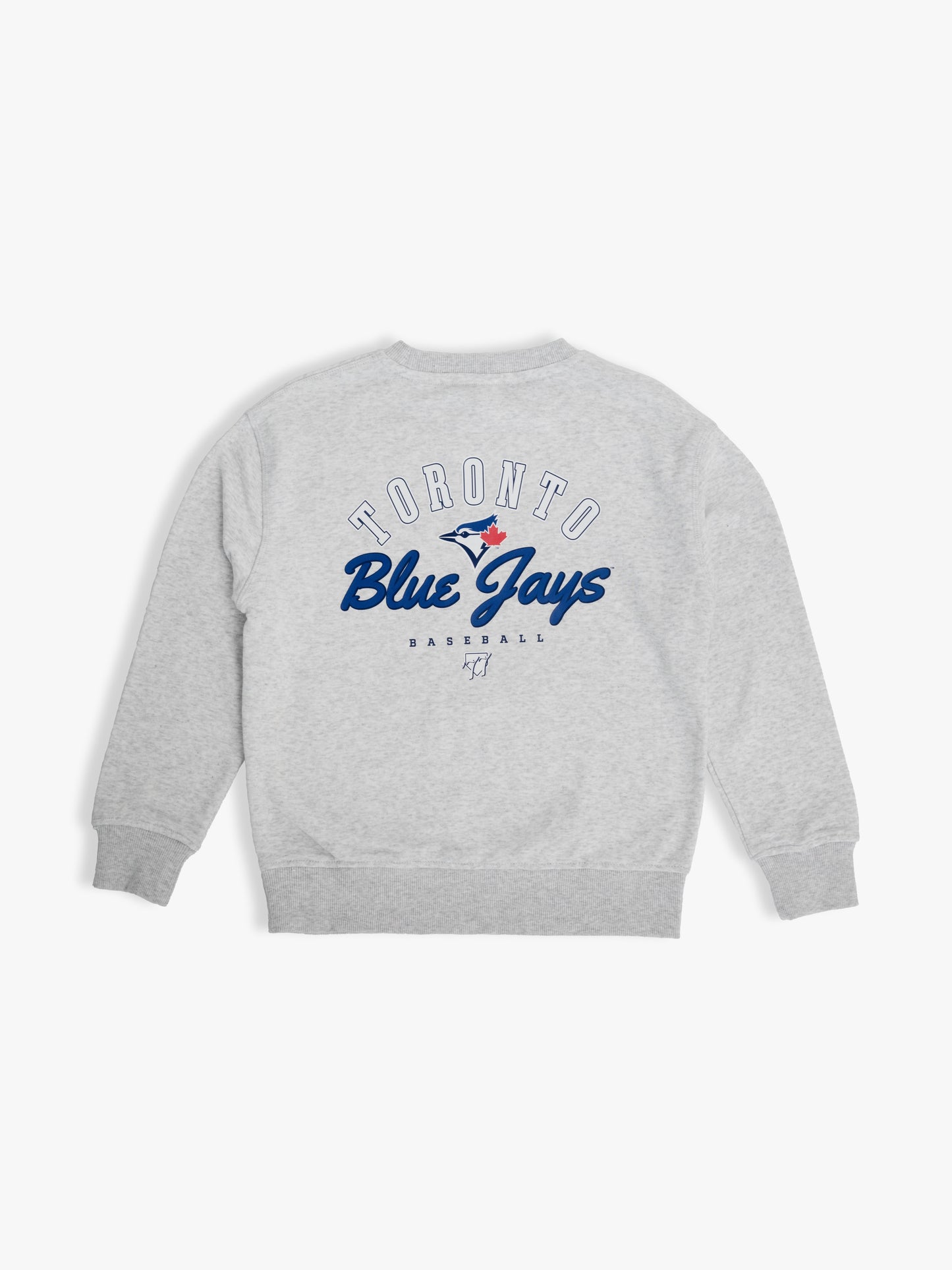 Family Collection Toronto Blue Jays Kids Crewneck Sweatshirt MLB Pullover, Heather Grey French Terry, Youth