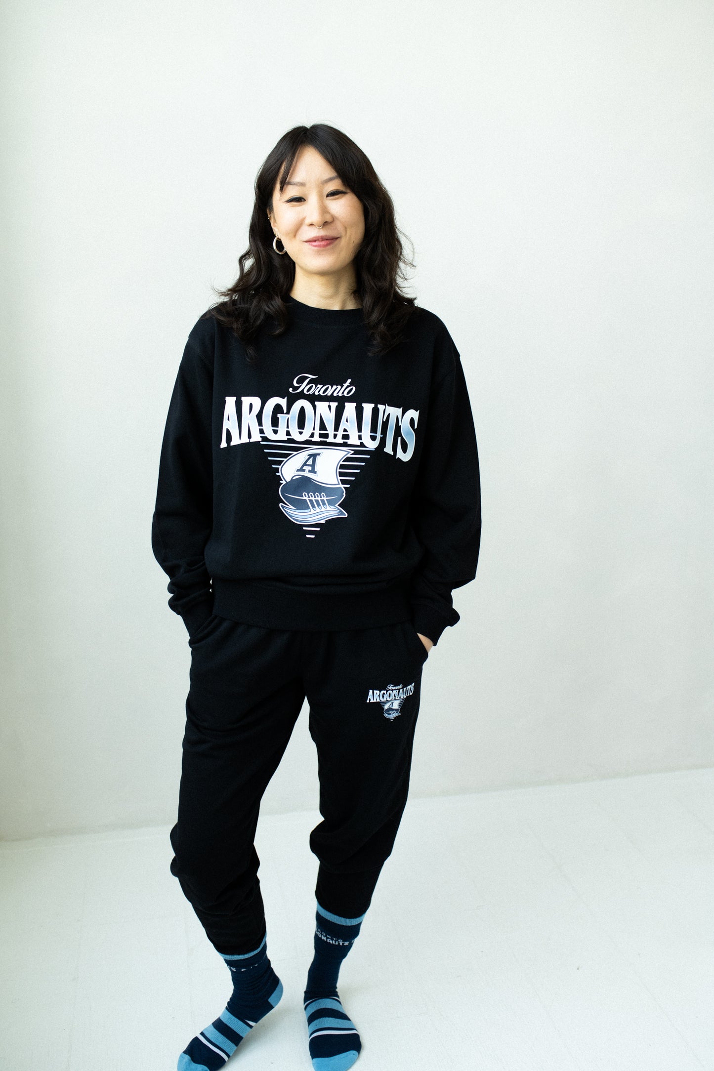 CFL Toronto Argonauts Black Unisex Adult Matching French Terry Cotton Lounge Set
