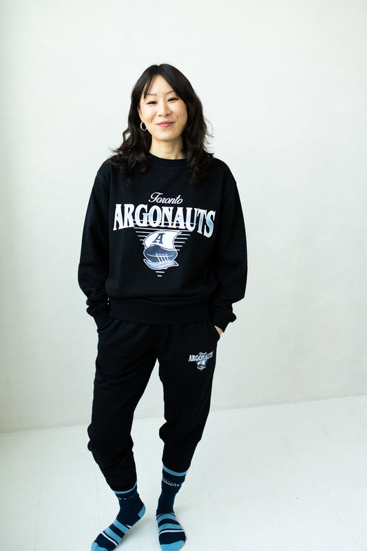 CFL Toronto Argonauts Black Unisex Adult Matching French Terry Cotton Lounge Set