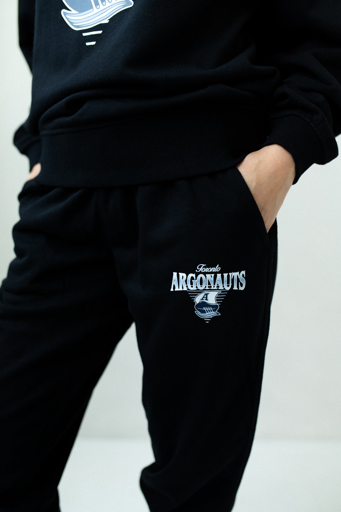 CFL Toronto Argonauts Black Unisex Adult Matching French Terry Cotton Lounge Set