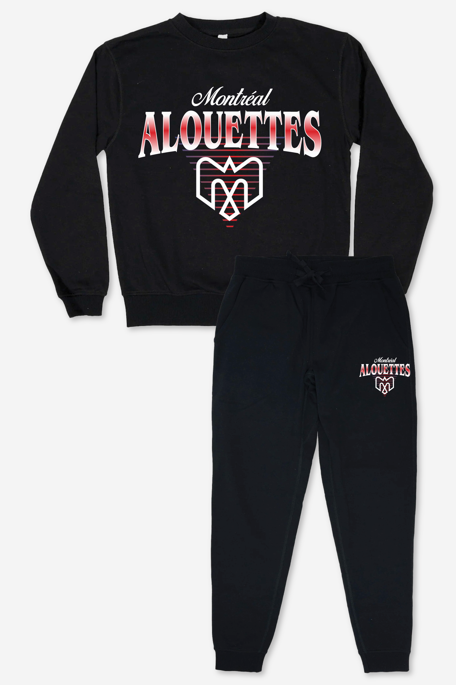 CFL Montreal Alouettes Black Unisex Adult Matching French Terry Cotton Lounge Set