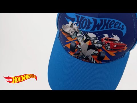 Hot Wheels Youth Boys Blue Baseball Cap with Fast Racing Car Design