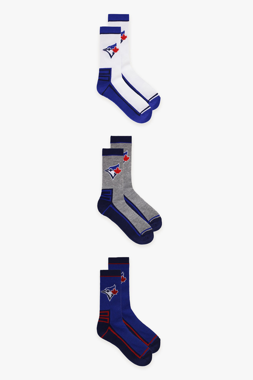 Gertex MLB Toronto Blue Jays Men's 3-Pack Sports Crew Socks