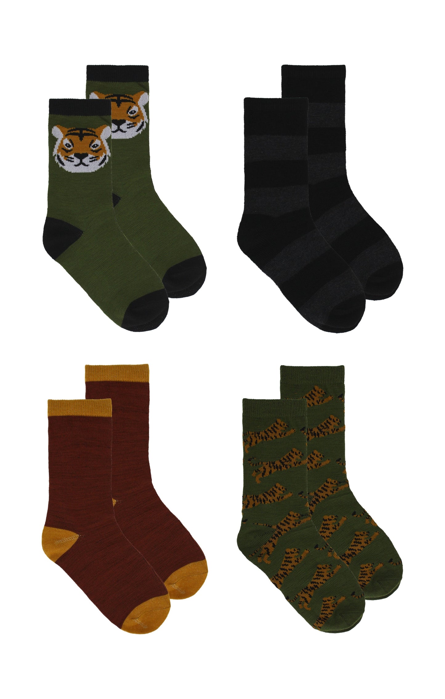 Kids Boys 4-Pack Fun Graphic Crew Socks Bundle