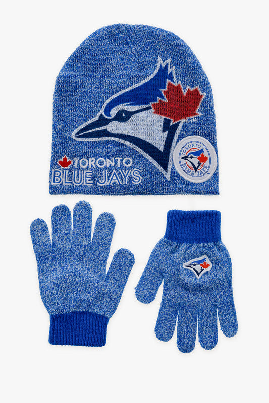 Gertex Toronto Blue Jays Youth Boys Winter Hat and Glove Set