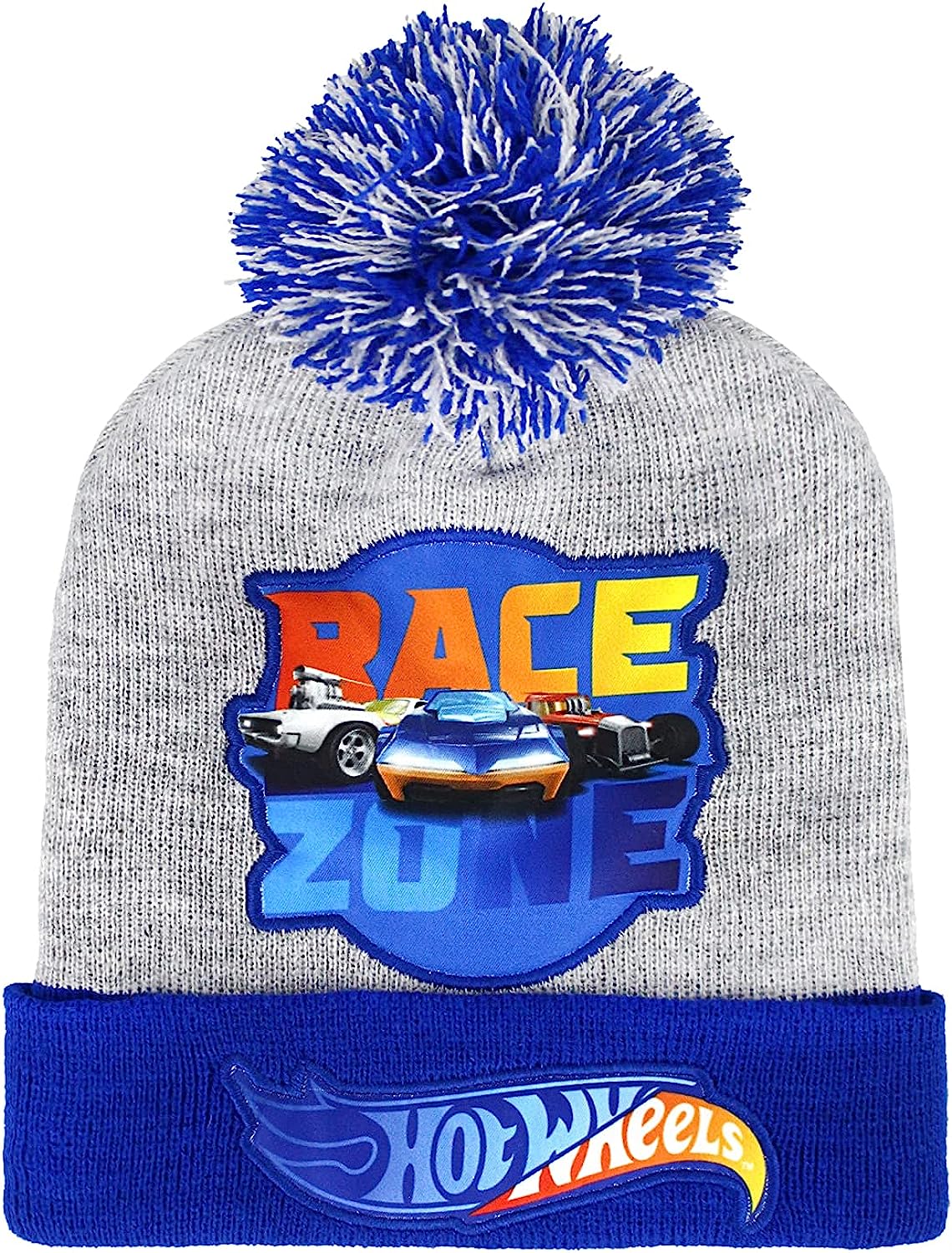 Gertex Blue Hot Wheels Race Zone Youth Boys Winter Pom-pom Toque