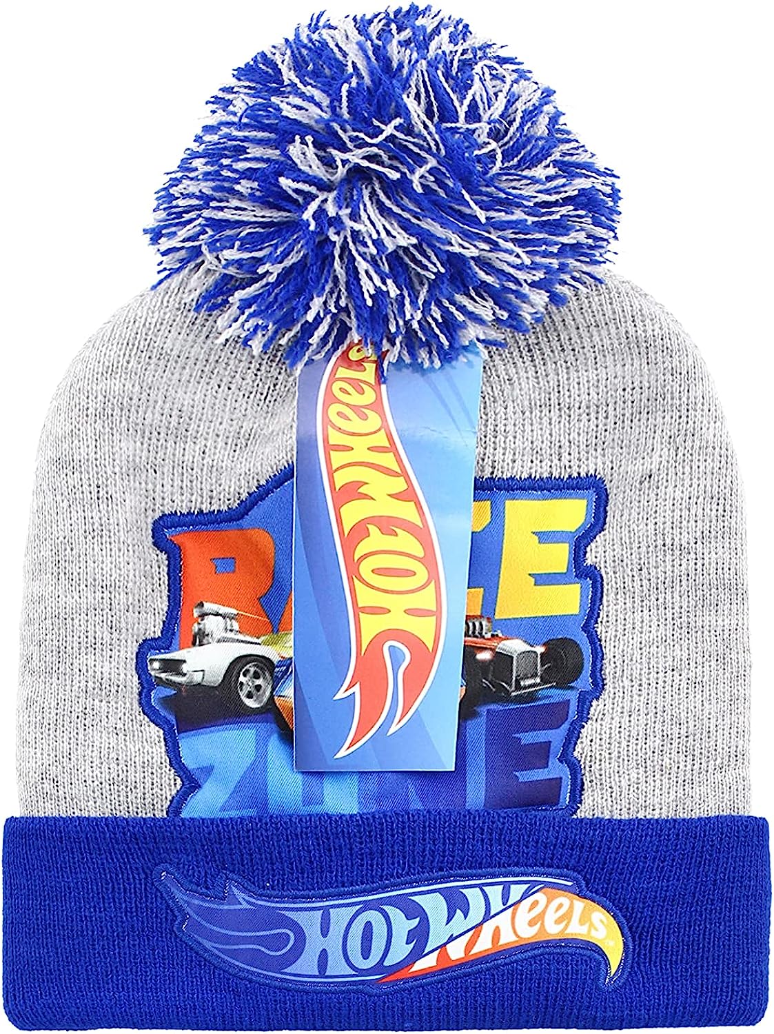 Gertex Blue Hot Wheels Race Zone Youth Boys Winter Pom-pom Toque