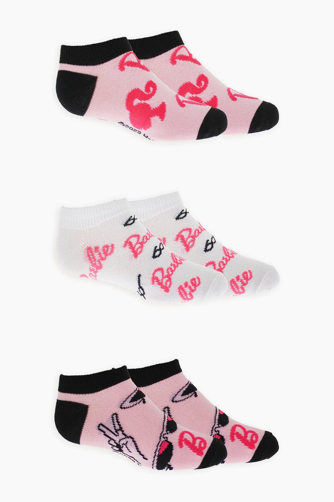 Gertex Barbie Youth Girls 3-Pack No-Show Ankle Socks