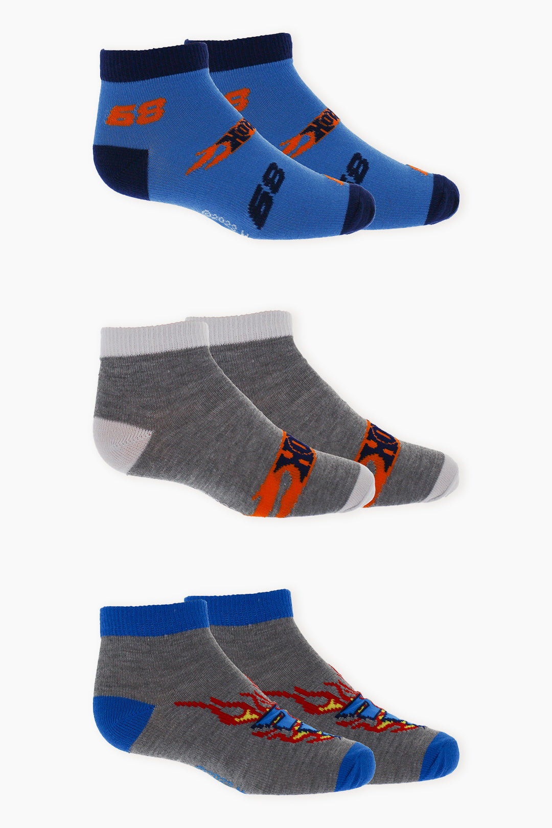 Gertex Hot Wheels Youth Boys 3-Pack No-Show Ankle Socks