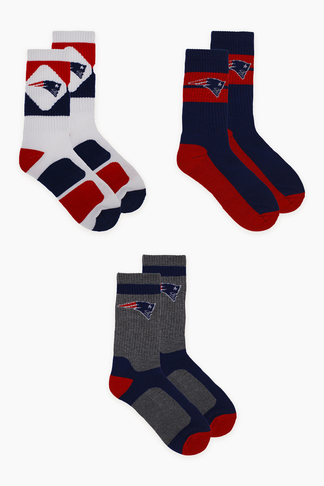 Gertex NFL Men's 3-Pack Sport Crew Fan Socks