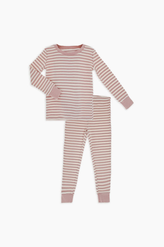 Snugabye Organic Cotton Toddler 2 Piece Pajama Set - Misty Rose