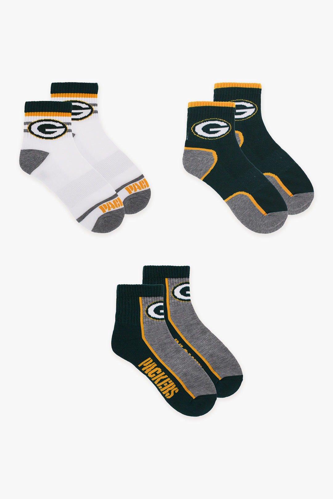 Gertex NFL Men's 3-Pack Sport Quarter Fan Socks